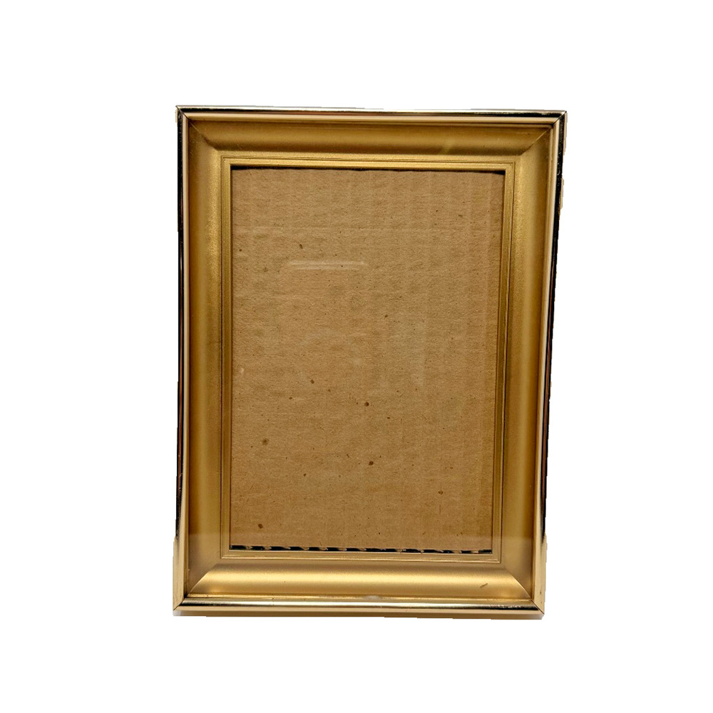 Vintage Gold-Tone Tabletop Picture Frame 5x7 MCM Style Preowned